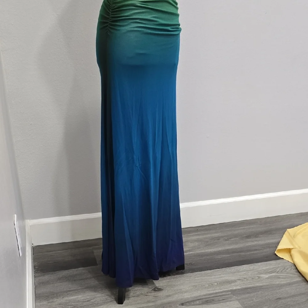 Jonathan Simkhai Aldina Sleeveless Green to Blue Ombre Maxi Dress, XS - Picture 6 of 16
